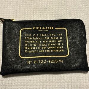 Coach Storypatch black leather pouch